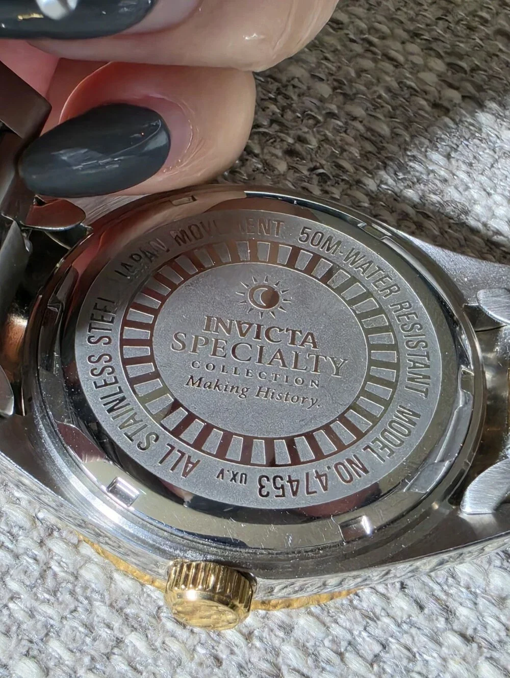 Invicta Two-Tone Gold and Silver Watch with Black Dial